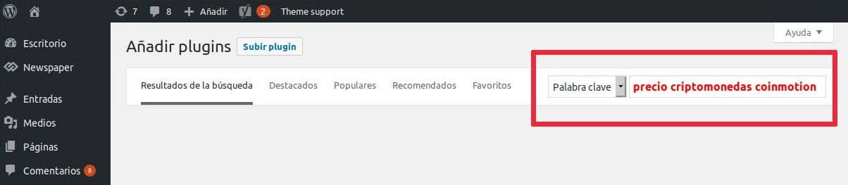Wordpress buscador plugins para la instalación