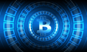 Bitcoin in blue