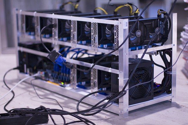 photo of a bitcoin mining rig