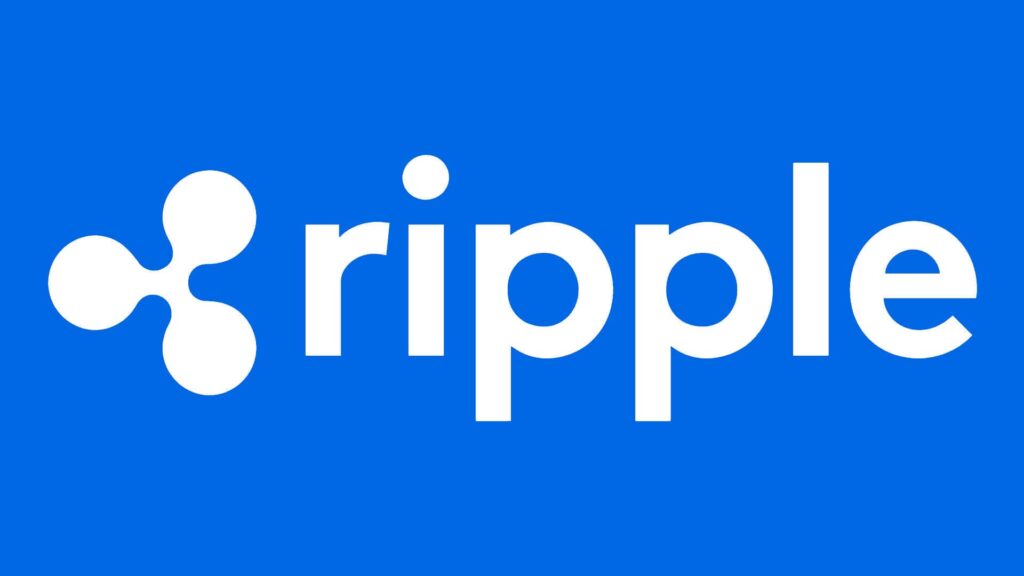 Imagen con el logo de ripple sobre fondo azul